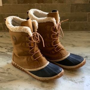 SOREL LADIES Out and About Tall Duck Boots, Size 9